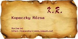 Kopeczky Rózsa névjegykártya