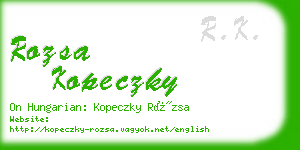 rozsa kopeczky business card